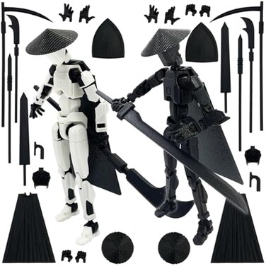 SANSGOUP Titan 13 Action Figure Set Assembly Completed 3D Printed MultiJointed Movable T13 Lucky13 Dummy Mobile Robot Nova 13 Action Figures Desktop Decorations for Game Lovers Toy WhiteBlack