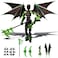 MIGESS Assembly Completed T13 Action Figure SetDummy 13Articulated Robot with Demon Wings Titan 13 RobotMision 13t13 Action Figure AccessoriesGreen Black