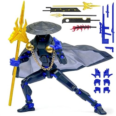 SGYYSG Assembly Completed T13 Action FiguresT 13 Action Figure Robo 13 3D Printed Action Figure The Ultimate Hero for ActionPacked Playtime52 Inch SwordsmanBlack Blue