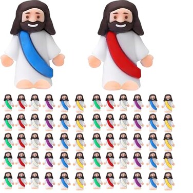 AKFAHOIF Mini Jesus Figures Set of 60pcs Action Figures Little Jesus Figures Tiny Jesus Figures to Hide and Seek Religious Gifts for Easter Egg Stuffers