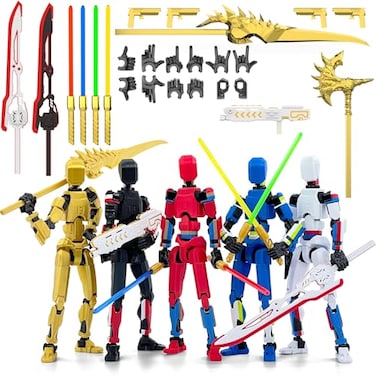 Falandi 5Pack Titan 13 Action Figure Already Assembled MultiColored Titan 13 Action Figure Set with Laser Saber 3D Printed Dummy 13 Lucky Robo Dummy Nova 13 Action Figures Figura de accin 13