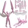 masijssa T13 3D Action Figures Set Titan 13 Action Figure Dummy 3D Printed Robo MultiJointed Movable Toy with Full Articulation for Collectors Desktop Assembly Completed Pink White Figure Dog