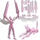 masijssa T13 3D Action Figures Set Titan 13 Action Figure Dummy 3D Printed Robo MultiJointed Movable Toy with Full Articulation for Collectors Desktop Assembly Completed Pink White Figure Dog