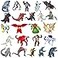 TwCare Set of 23 Monster x Kong The New EmpireMini Dinosaur Dragon Toys Action Figures Evolved Basic Exquisite Battle Roar BEAST Glove Shimo Frost Bite Mecha King Ghidorah Cake Toppers Pack