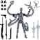 PkghoKids T13 Action Figure Already Assembled Accessories T13 MultiJointed Movablefor Collectors Desktop Decorations t13 Movability 3D Printed Toys Gray 55inch