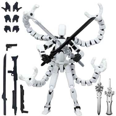 PkghoKids T13 Action Figure Already Assembled AccessoriesT13 MultiJointed Movablefor Collectors Desktop Decorations t13 Movability 3D Printed Toys White 55inch