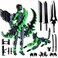 masijssa T13 3D Action Figures Set Titan 13 Action Figure Dummy 3D Printed Robo MultiJointed Movable Toy with Full Articulation for Collectors Desktop Assembly Completed Black Green Figure Dog