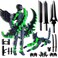 masijssa T13 3D Action Figures Set Titan 13 Action Figure Dummy 3D Printed Robo MultiJointed Movable Toy with Full Articulation for Collectors Desktop Assembly Completed Black Green Figure Dog
