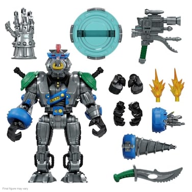 Super7 ULTIMATES Teenage Mutant Ninja Turtles Robotic Bebop 8 TMNT Action Figure with Accessories Classic Cartoon Collectibles