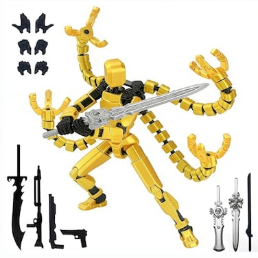 SGYYSG T13 Action Figure Assembly Completed Action FiguresT 13 3D Printed Toys The Premium Robot for SciFi EnthusiastsFour Claws Robot 52 Inch Gold