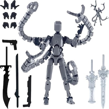 PkghoKids T13 Already Assembled Action Figure AccessoriesT13 MultiJointed Movablefor Collectors Desktop Decorations t13 Movability 3D Printed Toys Gray 72 Inch