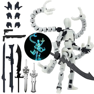 PkghoKids T13 Action Figure Already Assembled AccessoriesT13 MultiJointed Movablefor Collectors Desktop Decorations t13 Movability 3D Printed Toys Luminous 55inch