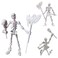 QWZFirst T13 Skeleton Action Figure Movable Articulated Human Skeleton 512in Action Figure Wearing Multiple Sets of Weapons Can Be Painted Suitable for Collectors As Desktop Decorations 3pcs