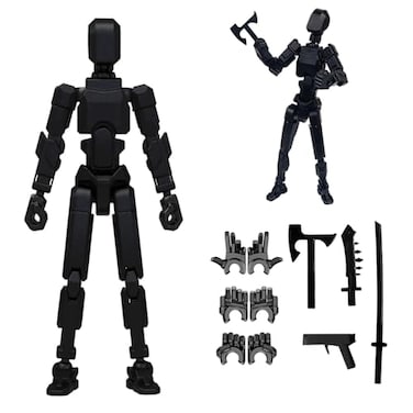 DANONI Titan13 Robot Action FigureLucky Robot 13 Action Figures Creative 3D Printed Action Figure Multi Jointed Action Figures Desktop Decorations for Kids Adult Black 1pc