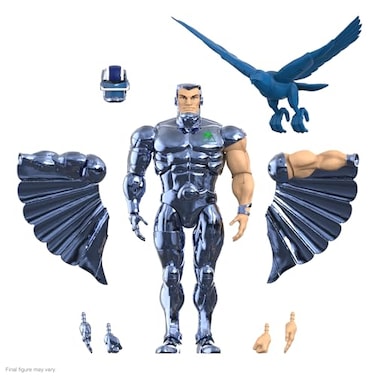 Super7 ULTIMATES SilverHawks Steelwill VAC Metal Toy Version 7 SilverHawks Action Figure with Accessories Classic Cartoon Collectibles