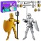 RENGNER PreAssembled Medieval Knight Magnetic Action Figure 55 Height Stop Motion Figure Full Body Activity Robot GoldSilver