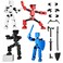 zumelio 4PCS Mini Titan T13 Action Figures Set Assembly Completed Luck Dummy Robot 13 Action Figure Toys for Boys Stick Figures with Multi Joints Movable Fidget Gifts for KidsBlackWhiteBlueRed