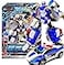 SSmall Metal Cardbot S Transforming Robot Figure Car Toy Blue COP S Police Car