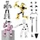 zumelio 4PCS Mini Titan T13 Action Figures Set Assembly Completed Luck Dummy Robot 13 Action Figure Toys for Boys Stick Figures with Multi Joints Movable Fidget Gifts for KidsWhiteGrayYellowPink