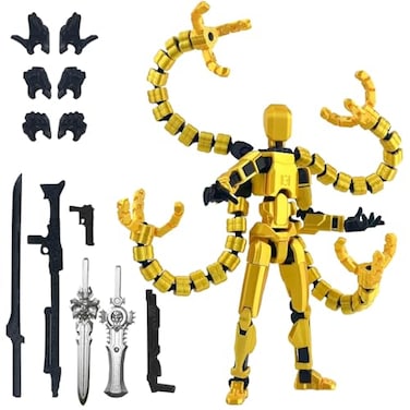 PkghoKids T13 Already Assembled Action Figure Accessories T13 MultiJointed Movablefor Collectors Desktop Decorations t13 Movability 3D Printed Toys Yellow 72inch