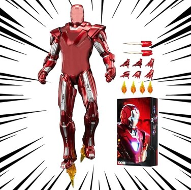 LonullyMege 7 inch MK33Ironman Action FigureAll Joints Movable Exquisite Painting with Lots of Accessories Collectable Toy110 Scale