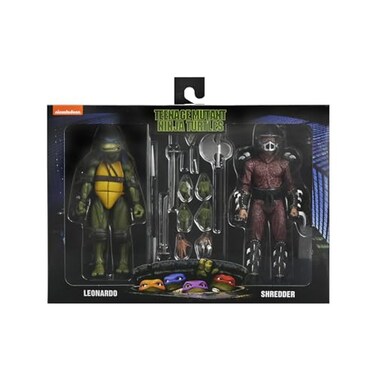 NECA Teenage Mutant Ninja Turtles Leonardo and Shredder Action Figures 2Pack with Accessories Collectible Set