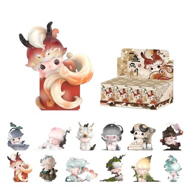 POP MART DIMOO Stories in The Cup Series Figures 12PCs Blind Box Figures Random Design Action Figures Collectible Toys Home Decorations Holiday Birthday Gifts Whole Set