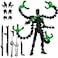 PkghoKids Already Assembled T13 Action Figure Accessories T13 MultiJointed Movablefor Collectors Desktop Decorations t13 Movability 3D Printed Toys Black Green 55inch