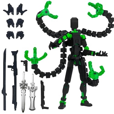 PkghoKids Already Assembled T13 Action Figure Accessories T13 MultiJointed Movablefor Collectors Desktop Decorations t13 Movability 3D Printed Toys Black Green 55inch