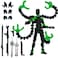 PkghoKids Already Assembled T13 Action Figure Accessories T13 MultiJointed Movablefor Collectors Desktop Decorations t13 Movability 3D Printed Toys Black Green 55inch