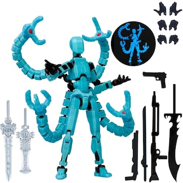 PkghoKids T13 Already Assembled Action Figure AccessoriesT13 MultiJointed Movablefor Collectors Desktop Decorations t13 Movability 3D Printed Toys Blue Noctilucent Blue 72 Inch