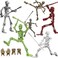 Lechonix 6 Pack T13 Action Figures Set Skeleton Action Figure Dummy 13 Titan 13 Mini Skeletons Action Figures for Boys 3D Printed Toys MultiJointed Movable for Party Gifts DIY Assembly Required