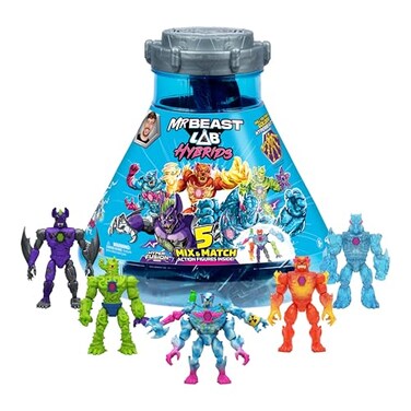 MRBEAST LAB MrBeast Lab Hybrids Mega Pack Reveal Different Hybrid Parts to Create 5 Mix Match Action Figures Including a Mega Torso Panther Experiment to Reveal Hybrids Real Colors Collect 30 Beasts