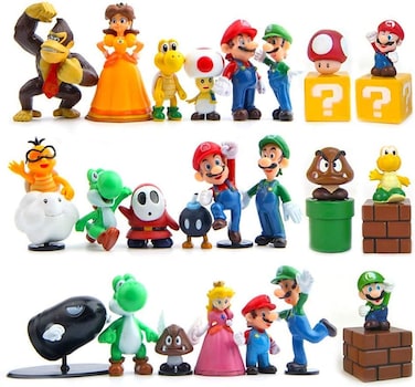 Isaneihas Mario 28 pcsSet Mario Figures Toy Mario Luigi Figurines Yoshi Action Figures 2 inch