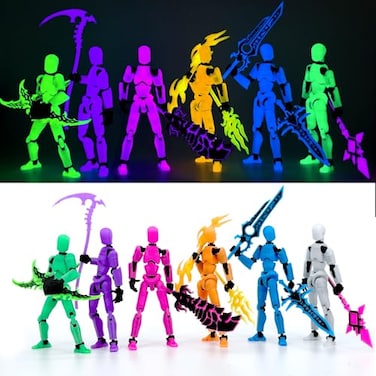 Deeplus 6PACK Glowing Titan 13 Action Figure Set Already Assembled Dummy 13 3D Printed Action Figures With Weapons Accessories T Lucky Robo 13 Nova 13 Action Figures Figura de accin 13 6Colors