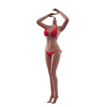 SOUFORCE 16 Scale Super Flexible Female Body 12 Suntan Skin Large Bust Seamless Miniature Action Figure Body Doll Collection Without Head Sculpt