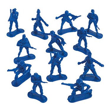Fun Express Big Bag of Blue Army Plastic Toy Soldiers bulk set of 144 Army Men Action Figures for Kids