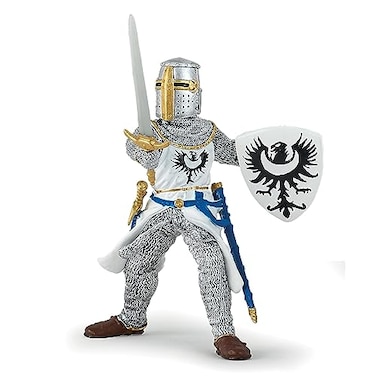 Papo Realistic White Knight with Sword Figure Ages 3 Fantasy Medieval Collection Creative Play Medieval Hero Gift Idea Toy for Girls and Boys
