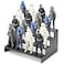 FIGURESLAB Star Was Black Series 6 inch Figure Risers Display Stand Action Figure Shelf with Flexible Pegs for Collectibles Organizer Figure Toy Support Holder Base for 112 Scale Models 4 Tiers Black