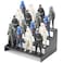 FIGURESLAB Star Was Black Series 6 inch Figure Risers Display Stand Action Figure Shelf with Flexible Pegs for Collectibles Organizer Figure Toy Support Holder Base for 112 Scale Models 4 Tiers Black