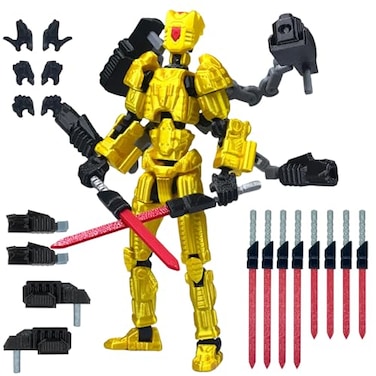 PkghoKids Assembly Completed T13 Action FigureT13 mision 13 figuras originales 3D Printed Toys Nova 13 Action Figures Desktop Decorations for Game Lovers Toy Yellow 55 Inch