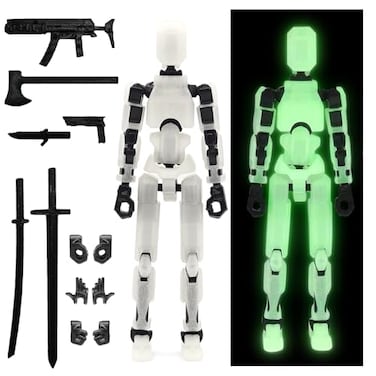 FoxVilla Assembly Completed T13 Action Figure Titan 13 3D Printed Action Figure Lucky 13 Assembled Dummy 13 Glow in The Dark
