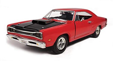 Motormax 1969 Dodge Coronet Super Bee Red 124 Diecast Model Car by