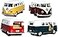 KiNSMART 1962 Volkswagen Classic Bus 132 Scale 5 Die Cast Metal Model Toy Van Pullback Acation 4 Set