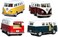 KiNSMART 1962 Volkswagen Classic Bus 132 Scale 5 Die Cast Metal Model Toy Van Pullback Acation 4 Set