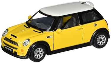 KiNSMART Mini Cooper S 5inch 128 Scale Die Cast Metal Model Toy Cars Yellow