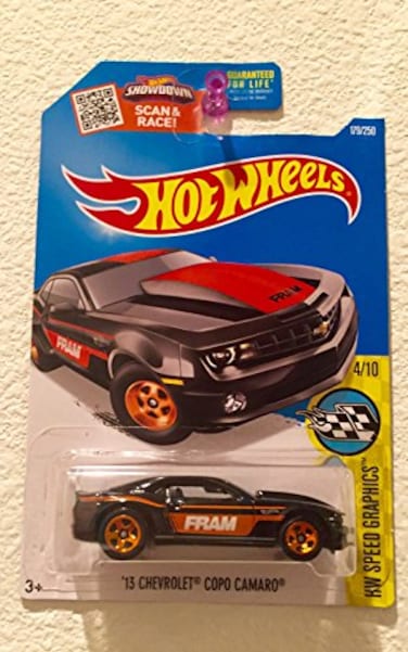 Hot Wheels NEW 13 CHEVROLET COPO CAMARO BLACK 410 Speed Graphics 179250