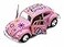 KiNSMART 1967 Volkswagen Classical Beetle wPeace Love Decals Pink 5 136 Scale Die Cast Metal Model Toy Car wPullback Action