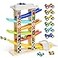 TOP BRIGHT TOP Bright Wooden Race Track Car Ramp Toys for Toddlers 13 Years Old with 6 Mini Cars 1 Car Garage Extra Bridges Toddler Montessori Toys for 1 Year Old Boys Girls Birthday