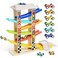 TOP BRIGHT TOP Bright Wooden Race Track Car Ramp Toys for Toddlers 13 Years Old with 6 Mini Cars 1 Car Garage Extra Bridges Toddler Montessori Toys for 1 Year Old Boys Girls Birthday